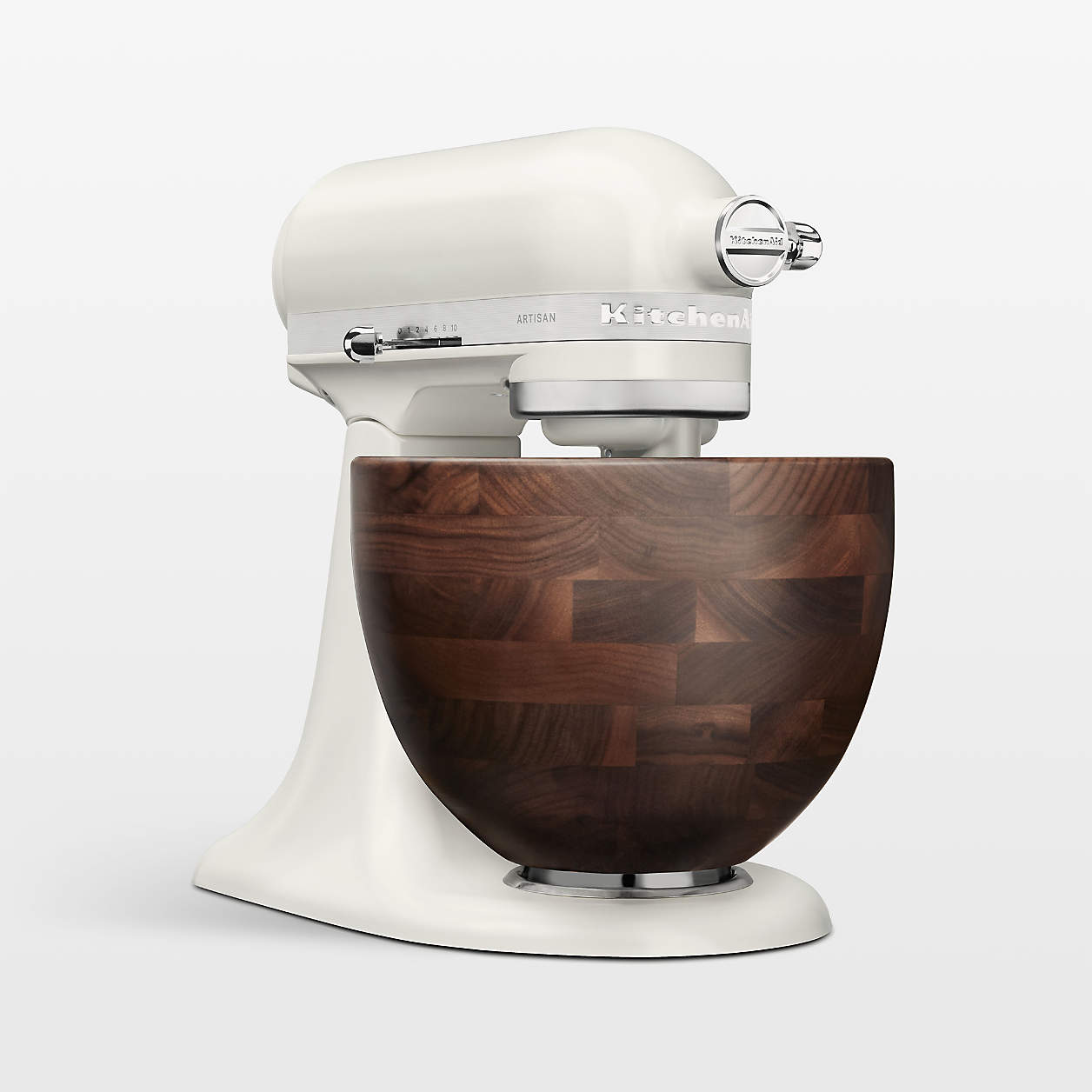 KitchenAid ® Artisan Series Porcelain White 5-Quart Tilt-Head Stand Mixer with Walnut Bowl - Image 4