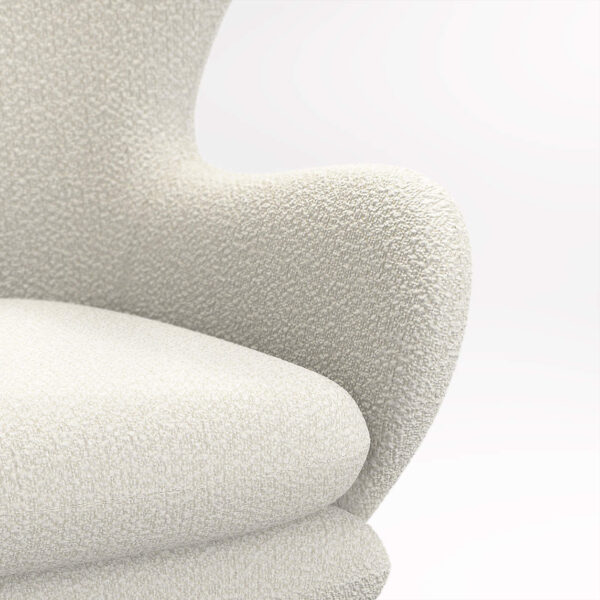 Powell White Fabric Wingback Swivel Accent Chair - Image 4