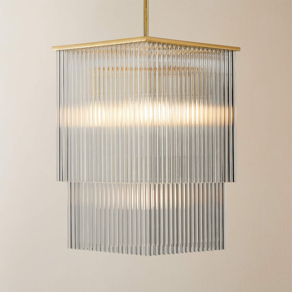 Stellar 2-Tier Square Glass Pendant Light - Image 2