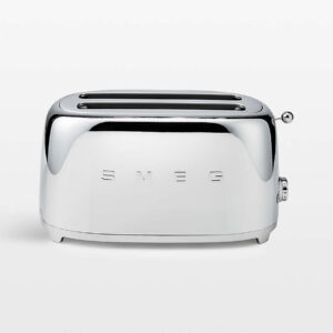 smeg 4 slice toaster chrome