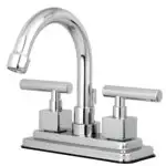 Kingston Sona KS8661CQL - Claremont Double-Handle 3-Hole Deck Mount 4-Inch Centerset Bathroom Faucet with Brass Pop-Up