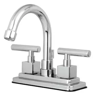 Kingston Sona KS8661CQL - Claremont Double-Handle 3-Hole Deck Mount 4-Inch Centerset Bathroom Faucet with Brass Pop-Up