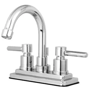 Kingston Sona KS8661DL - Concord Double-Handle 3-Hole Deck Mount 4-Inch Centerset Bathroom Faucet with Brass Pop-Up