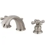 Kingston Heirloom GKB981AX - Victorian Two-Handle 3-Hole Deck Mount Widespread Bathroom Faucet with Pop-Up Drain