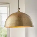 Rodan Hammered Brass Metal Dome Pendant Light 24"
