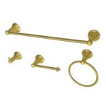 Kingston Heirloom - Brushed Brass American Classic 4-Piece 18-Inch Towel Bar Bathroom Accessory Set, - BAHK192478BB