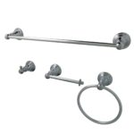 Kingston Heirloom - Polished Chrome American Classic 4-Piece 18-Inch Towel Bar Bathroom Accessory Set, -  BAHK192478C