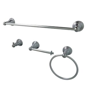Kingston Heirloom - Polished Chrome American Classic 4-Piece 18-Inch Towel Bar Bathroom Accessory Set, -  BAHK192478C