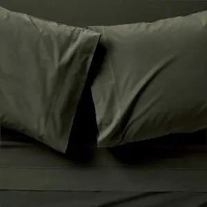 Favorite Washed Organic Cotton Ficus Green Bed Sheet Set