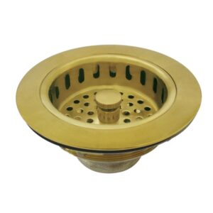 Kingston Made To Match 3-1/2 Inch Kitchen Sink Basket Strainer Only - Brushed Brass