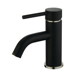 Kingston Sona LS8229DL - Matte Black/Brushed Nickel Concord One-Handle 1-Hole Bathroom Faucet with Push Pop-Up Drain