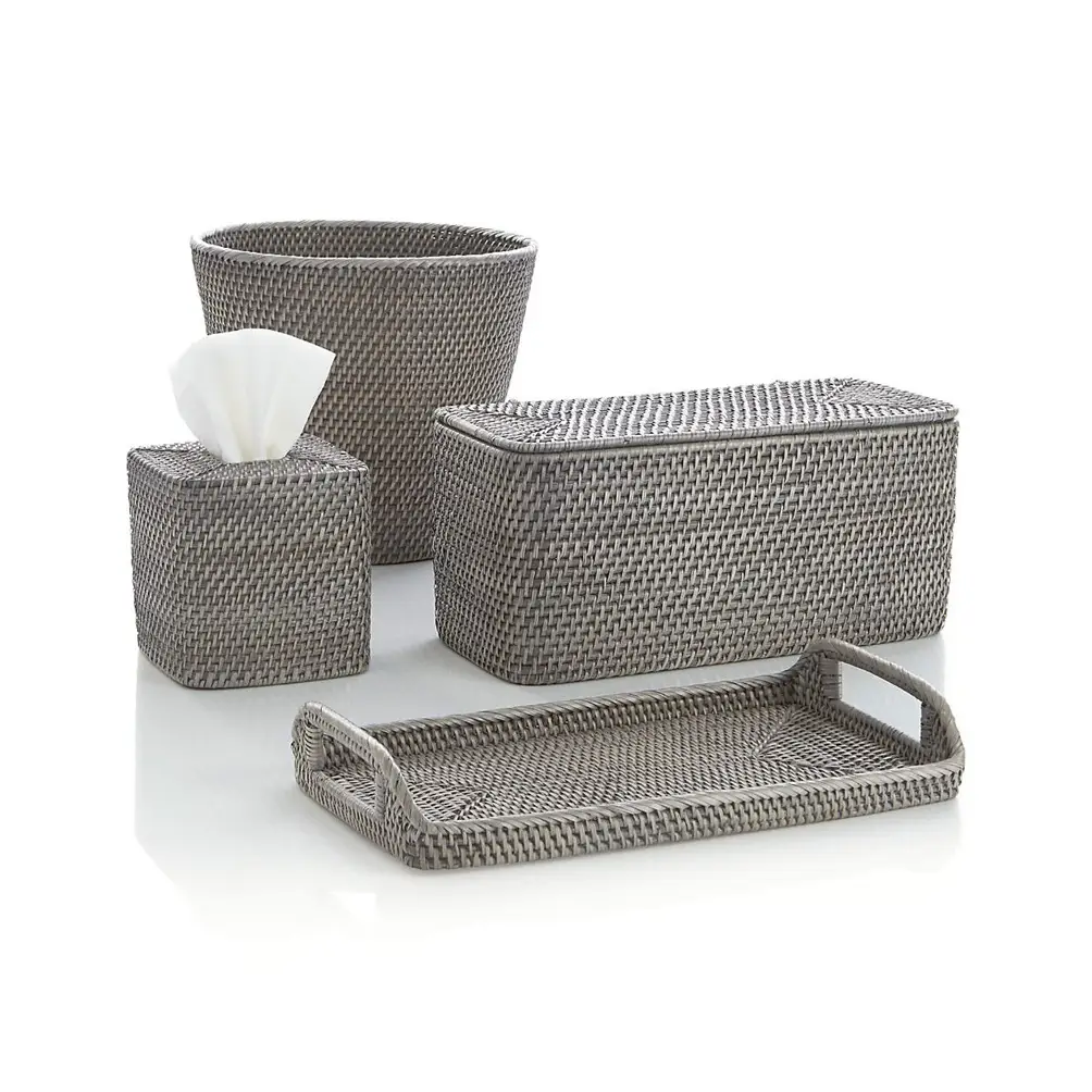 Sedona - Honey, Grey, and White Bath Storage Set - Image 13