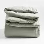 Favorite Washed Organic Cotton Shadow Sage Green Eyelash Full/Queen Duvet Cover
