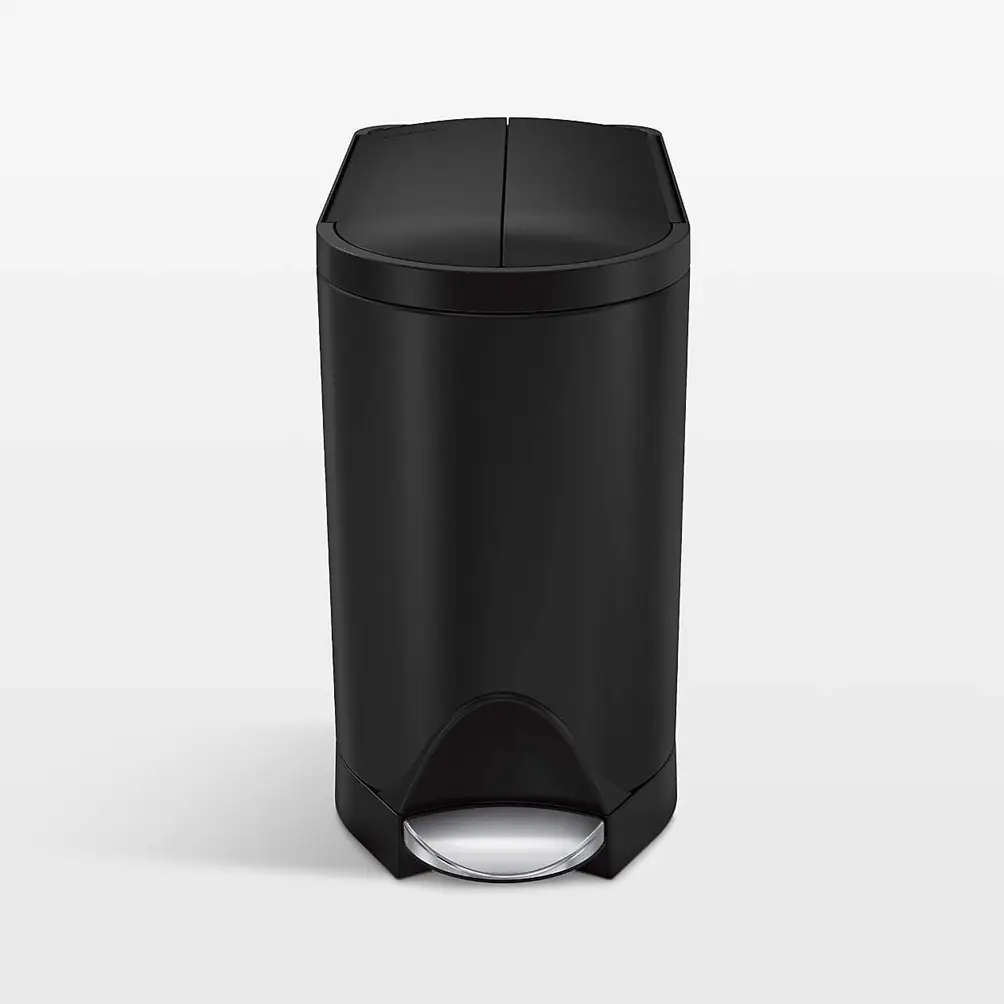 Simplehuman 10 Liter Butterfly Lid Bathroom Trash Can, Brushed Stainless Steel - Image 5