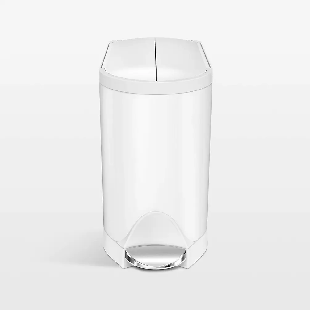 Simplehuman 10 Liter Butterfly Lid Bathroom Trash Can, Brushed Stainless Steel - Image 7