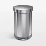 Simplehuman 45 Liter Semi-Round Liner Rim Trash Can, Brushed Stainless Steel
