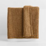 Sweater Knit 70"x55" Camel Tan Throw Blanket