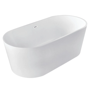 Kingston Sona - Aqua Eden 59-Inch Acrylic Oval Double Ended Freestanding Tub with Drain, VTDE603023BA - Glossy White