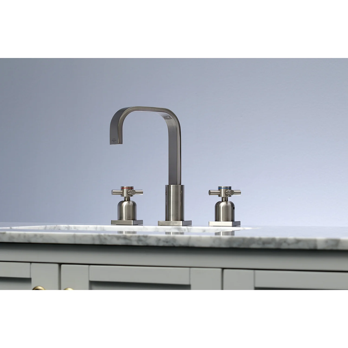 Kingston Sona - Brushed Nickel - Concord Two-Handle 3-Hole Deck Mount Widespread Bathroom Faucet with Pop-Up Drain, FSC8968DX - Image 3