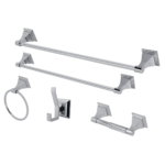 Kingston Tulare - Polished Chrome Monarch 5-Piece 18-Inch and 24-Inch Towel Bars Bathroom Accessory Set, BAHK61212478C