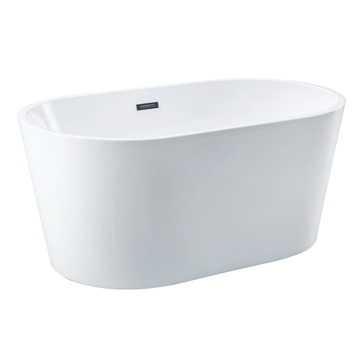 Kingston Sona - Aqua Eden 53-Inch Acrylic Oval Double Ended Freestanding Tub with Drain, Glossy White