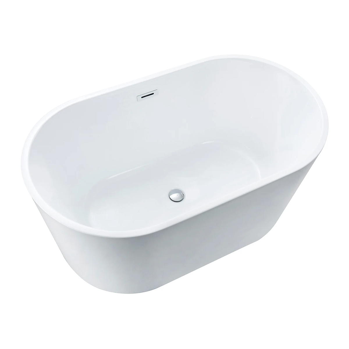 Kingston Sona - Aqua Eden 53-Inch Acrylic Oval Double Ended Freestanding Tub with Drain, Glossy White - Image 5