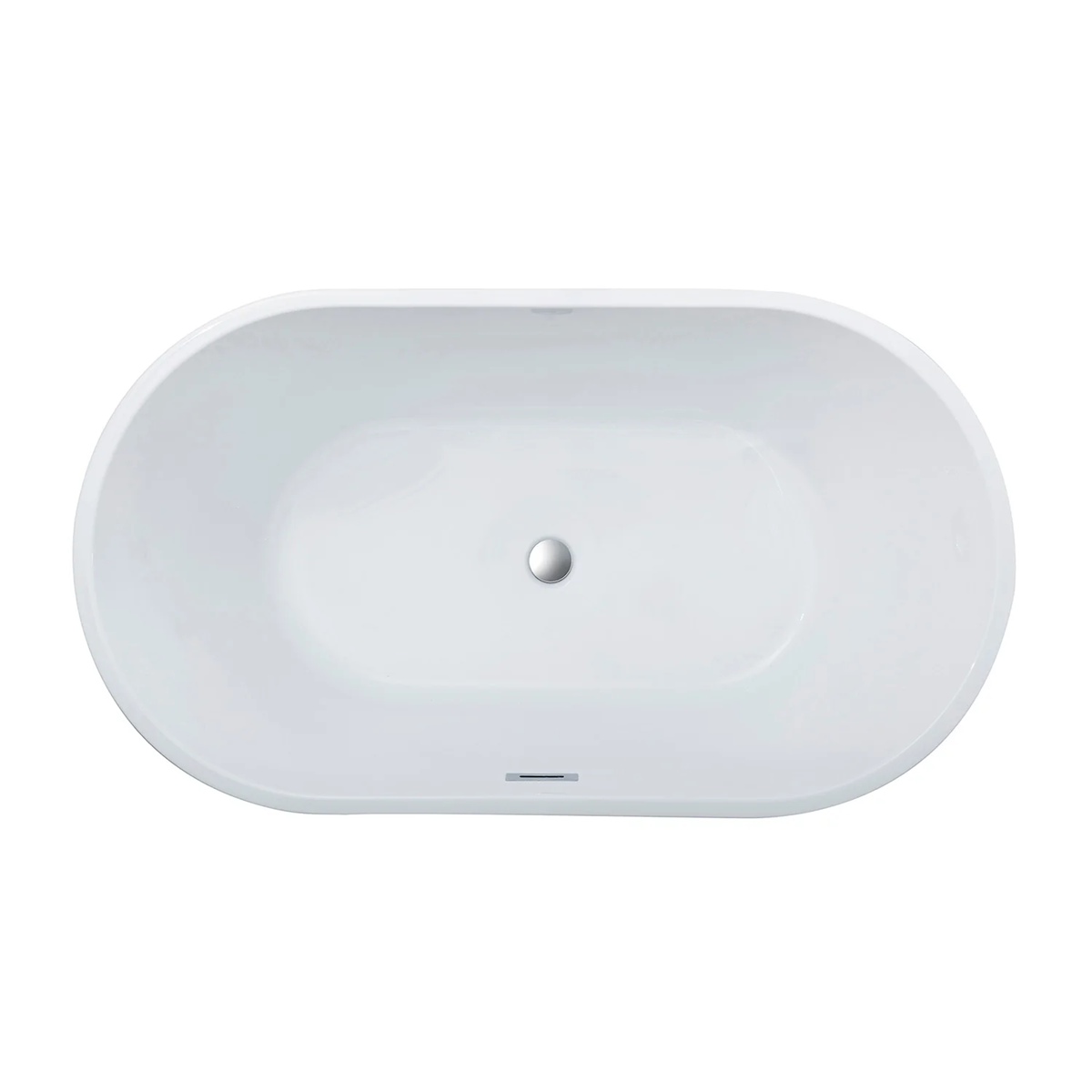 Kingston Sona - Aqua Eden 53-Inch Acrylic Oval Double Ended Freestanding Tub with Drain, Glossy White - Image 3