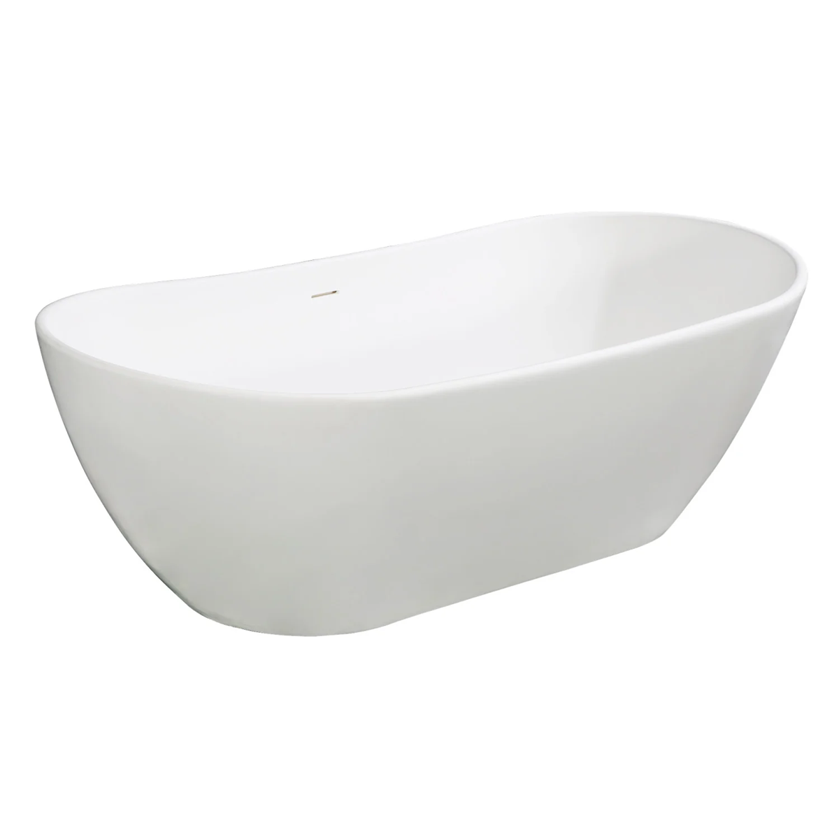 Kingston Sona - Arcticstone 72-Inch Solid Surface Oval Double Slipper Freestanding Tub with Drain, Matte White - Image 2