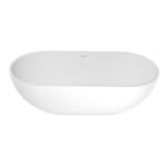 Kingston Sona - Arcticstone 70-Inch Solid Surface Oval Double Ended Freestanding Tub with Drain, Matte White