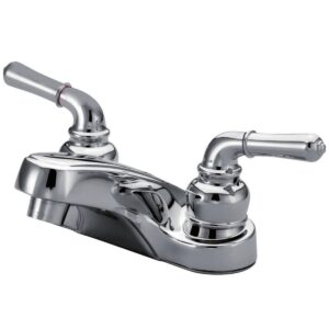 Kingston Tulare - Magellan Double-Handle 3-Hole Deck Mount 4-Inch Centerset Bathroom Faucet, Polished Chrome