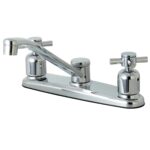 Kingston Tulare - Concord Two-Handle 2-Hole 8" Centerset Kitchen Faucet, Polished Chrome