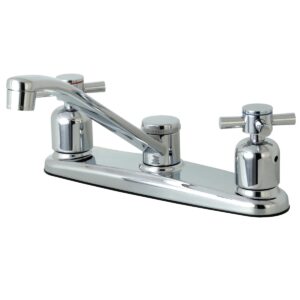 Kingston Tulare - Concord Two-Handle 2-Hole 8" Centerset Kitchen Faucet, Polished Chrome