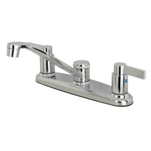 Kingston Tulare - NuvoFusion Two-Handle 2-Hole 8" Centerset Kitchen Faucet, Polished Chrome