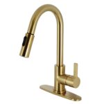 Kingston Sona -Brushed Brass - Continental Single-Handle Pull-Down Kitchen Faucet
