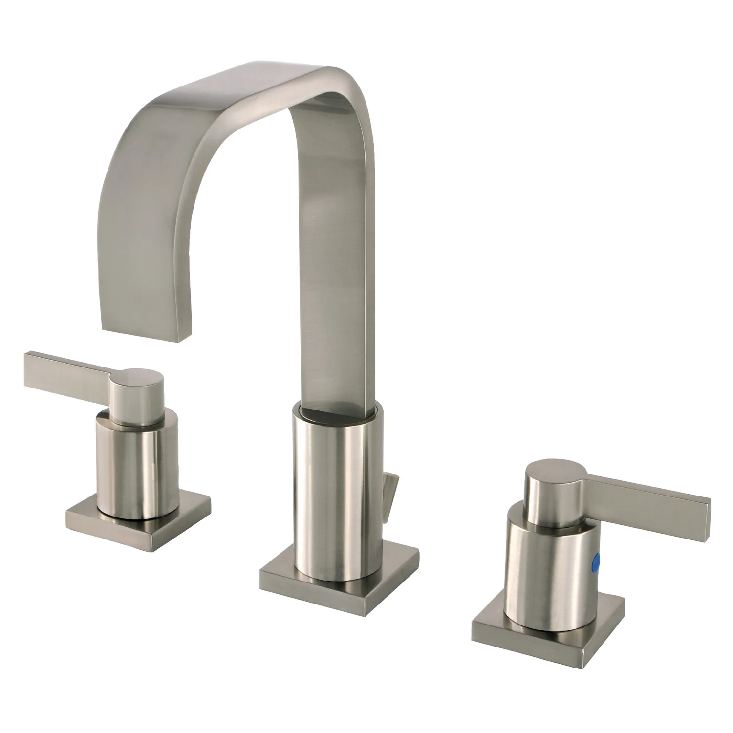 Kingston Sona Brushed Nickel - NuvoFusion Two-Handle 3-Hole Deck Mount Widespread Bathroom Faucet with Pop-Up Drain Kingston Sona Brushed Nickel - NuvoFusion Two-Handle 3-Hole Deck Mount Widespread Bathroom Faucet with Pop-Up Drain