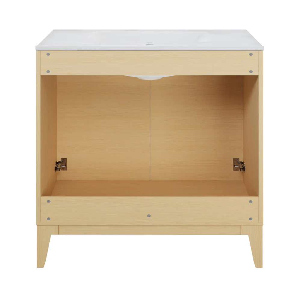 30" Cascade Freestanding Bathroom Vanity - Natural Oak 30" Cascade Freestanding Bathroom Vanity - Natural Oak - Image 5