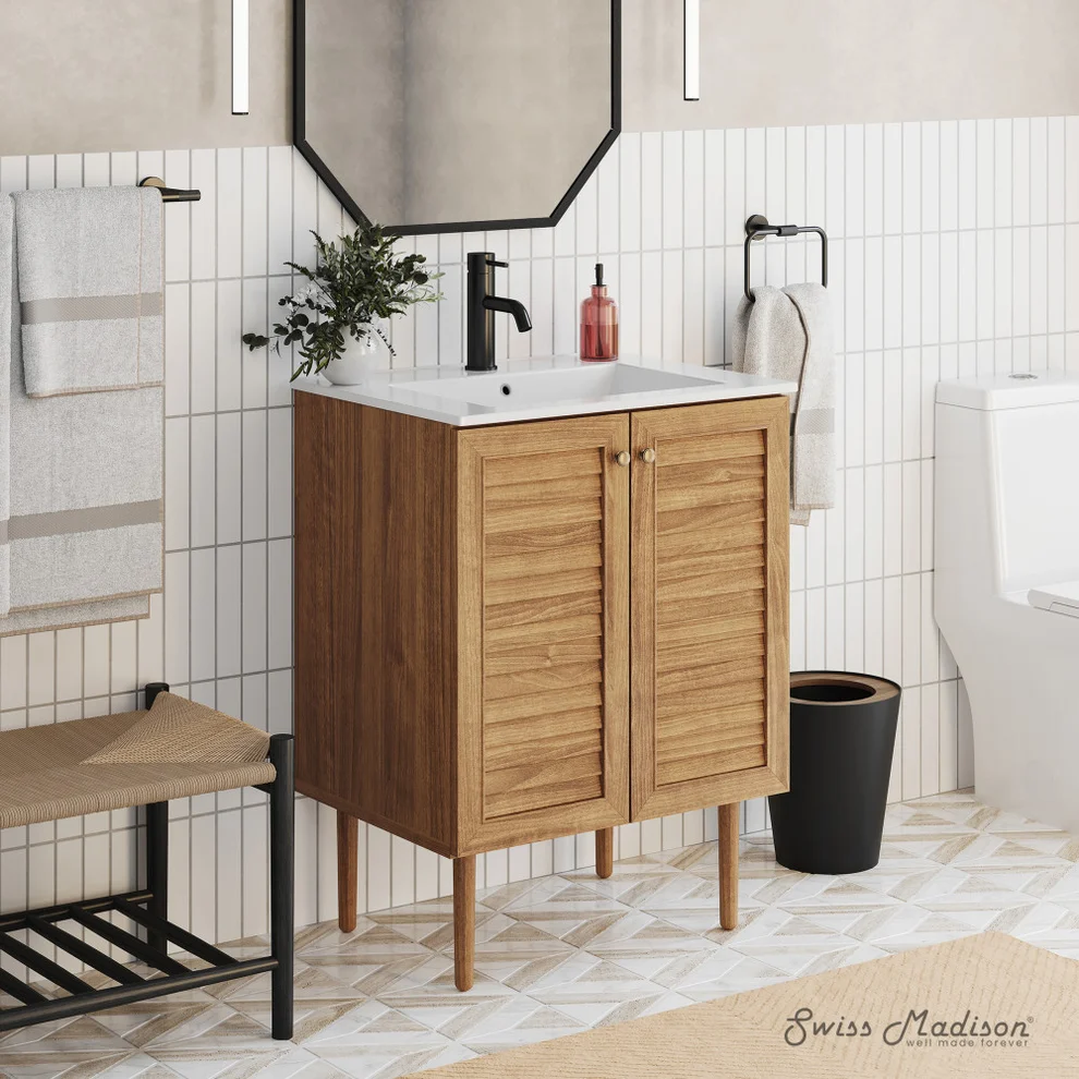 24" Bron Freestanding Bathroom Vanity - Golden Oak 24" Bron Freestanding Bathroom Vanity - Golden Oak - Image 2