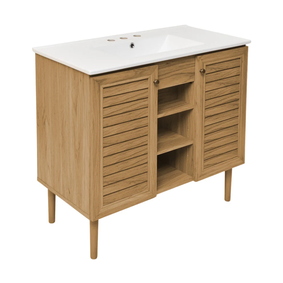 36" Bron Freestanding Bathroom Vanity - Golden Oak 36" Bron Freestanding Bathroom Vanity - Golden Oak - Image 2