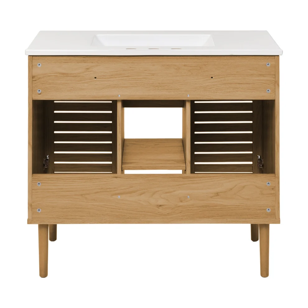 36" Bron Freestanding Bathroom Vanity - Golden Oak 36" Bron Freestanding Bathroom Vanity - Golden Oak - Image 4