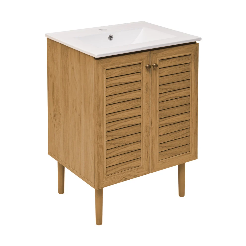 24" Bron Freestanding Bathroom Vanity - Golden Oak 24" Bron Freestanding Bathroom Vanity - Golden Oak - Image 5