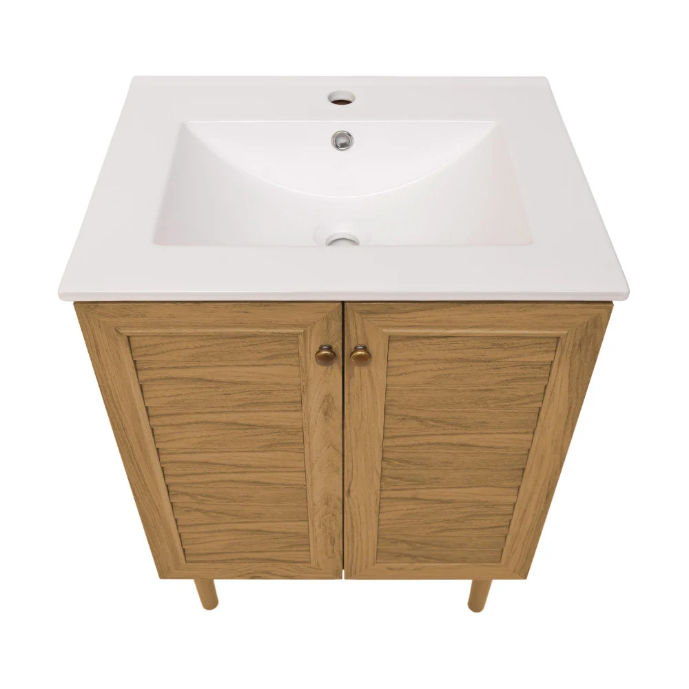 24" Bron Freestanding Bathroom Vanity - Golden Oak 24" Bron Freestanding Bathroom Vanity - Golden Oak - Image 6